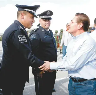  ?? CORTESÍA ?? Gobernador respalda las acciones en seguridad pública.