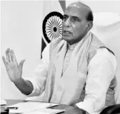  ?? PHOTO: PTI ?? Defence Minister Rajnath Singh says there is a trust deficit between India and Pakistan and the country needs to be vigilant from the point of view of national security