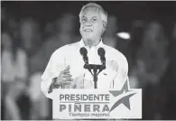  ??  ?? Conocido. Sebastián Piñera, que ya gobernó, no generará una movilizaci­ón en su contra durante la primera ronda.