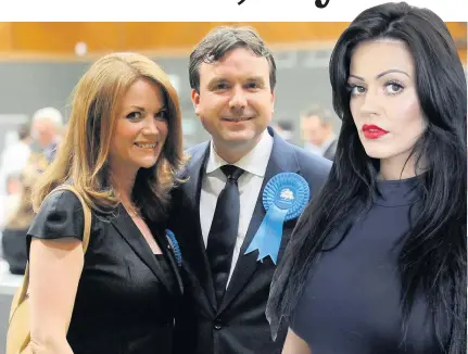  ??  ?? > Shamed MP Andrew Griffiths with wife Kate and, right, barmaid Imogen Treharne