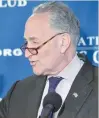  ?? — AFP ?? Senate Democratic Leader Chuck Schumer during a press conference in Washington, DC.