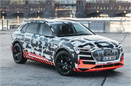  ??  ?? For every kilometre of downhill driving, Audi says the new E-tron can reclaim one kilometre of range.