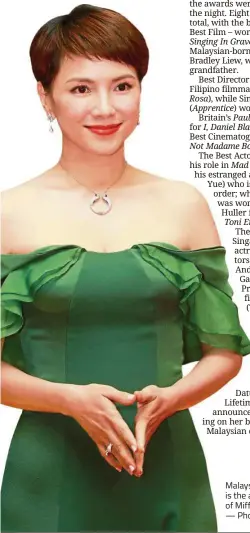  ?? — Photos: SAM THAM/ The Star ?? Malaysian actress Lee Sinje is the ambassador of Miffest and MGGA.