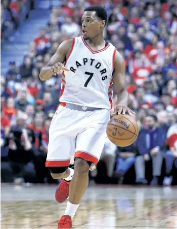  ?? VAUGHN RIDLEY/GETTY IMAGES ?? Toronto’s Kyle Lowry dribbles the ball during Game 5 of the Eastern Conference Quarterfin­als against the Milwaukee Bucks earlier this week.