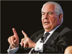  ?? Brett Coomer / Staff file photo ?? Former Exxon Mobil CEO Rex Tillerson spoke at a recent energy conference. Energy firms topped the Chronicle 100 list thanks to oil prices.