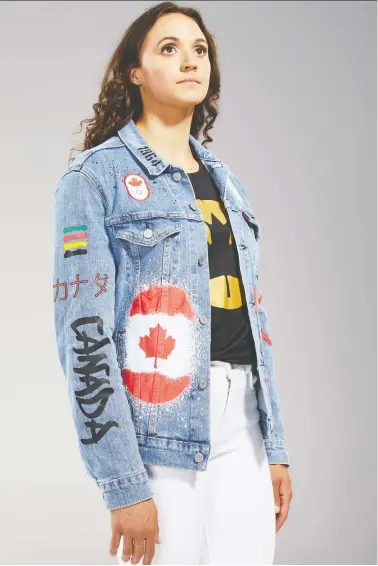  ?? FINN O'HARA/TEAM CANADA ?? Olympian Kylie Masse sports Team Canada's look for the 2021 Games, which has already drawn harsh criticism.