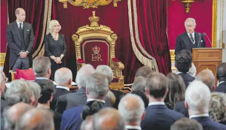  ?? REUTERS ?? En su discurso como Rey, Carlos III destacó la "gran herencia" que dejó su madre la reina Isabel II