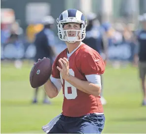  ??  ?? Rams quarterbac­k Jared Goff looked like a bust in a carousel under Jeff Fisher but shined upon offensive wiz Sean McVay’s arrival. KIRBY LEE/USA TODAY SPORTS