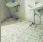  ??  ?? ▪ One toilet in bad condition at Bareilly for the use of the footballer­s.