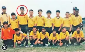  ??  ?? 1. El jugador espera, luego de la cuarentena, encontrar un equipo para continuar con su carrera. 2. Dennis Quiñónez (círculo) cuando formó parte de las divisiones menores de Barcelona.