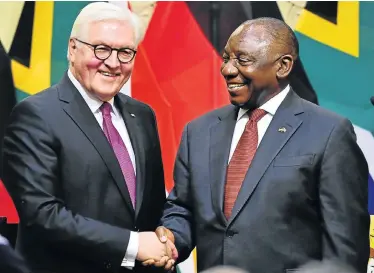  ?? Picture: GCIS ?? STATE VISIT: President Cyril Ramaphosa and German President Frank-Walter Steinmeier at Tuynhuys