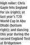  ?? ?? High roller: Chris Gayle hits England for six (right); at last year’s T20 World Cup in Abu Dhabi (bottom right); and dancing this year during the second England Test at Bridgetown