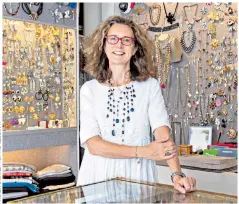  ??  ?? ‘Reluctant retailer’: Eliza Poklewski Koziell in her jewellery shop, Felt