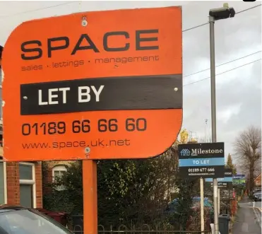  ?? Picture: Cllr Will Cross ?? CONCERNS: Redlands
Councillor­s in east Reading have raised the issue of estate agents signs taking over streets around