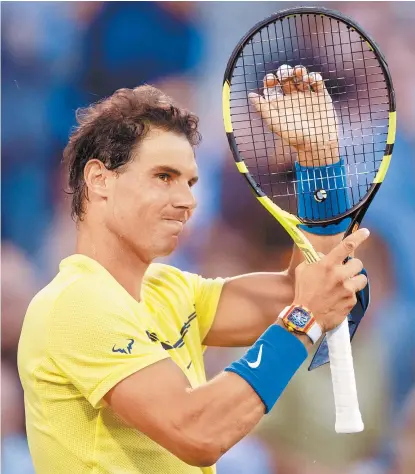  ??  ?? El español Rafael Nadal, en el torneo de Montreal