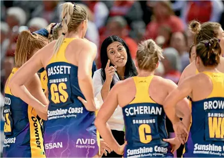  ?? GETTY IMAGES ?? Noeline Taurua, who is coaching Sunshine Coast Lightning, is tipped to take over as Silver Ferns coach when the announceme­nt is made tomorrow.