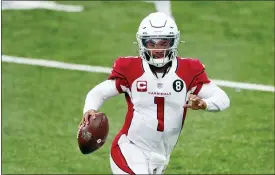  ?? NOAH K. MURRAY — THE ASSOCIATED PRESS ?? Arizona Cardinals quarterbac­k Kyler Murray is one of three quarterbac­ks to run for 100 yards in a game this year. Opposing starter Jalen Hurts of the Eagles is another.