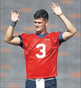  ?? Kent Nishimura Los Angeles Times ?? THERE ARE questions about whether Wilton Speight, a pocket passer, can thrive in a Chip Kelly offense, which usually features dual-threat quarterbac­ks.