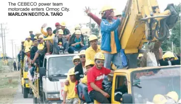  ?? MARLON NECITO A. TAÑO ?? The CEBECO power team motorcade enters Ormoc City.