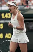  ?? ANDREW YATES/ AFP/GETTY IMAGES ?? Milos Raonic says his Roland Garros quarter-final gave him confidence as he defeated Australia’s Matthew Ebden. Eugenie Bouchard celebrates match point after beating Slovakia’s Daniela Hantuchova.