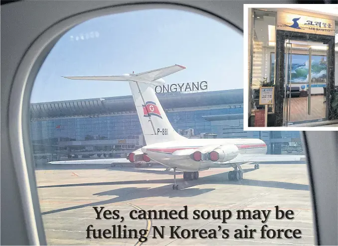  ?? AP ?? LEFT
In this June 27, 2015, file photo, an Air Koryo plane sits on the tarmac in front of the new Pyongyang Internatio­nal Airport terminal building.