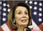  ?? YURI GRIPAS / BLOOMBERG ?? House Minority Leader Nancy Pelosi last week called the wall “immoral.”