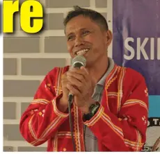  ??  ?? THANKFUL. Macoemadda­ci President Datu Juanito Mandahay said that Aboitiz, DTI and other partners’ cultural and environmen­tal interventi­ons for the Matigsalug have been very helpful in preserving their tribe.