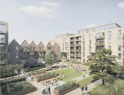  ??  ?? 0 A CGI of the proposed Rowanbank Gardens developmen­t in Corstorphi­ne area of Edinburgh