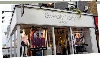  ??  ?? Working out a fortune: Sweaty Betty in London’s Chelsea and (below) the brand’s founders Simon and Tamara Hill-Norton