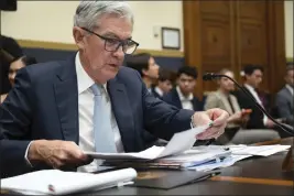  ?? KEVIN WOLF — THE ASSOCIATED PRESS ?? Federal Reserve Chairman Jerome Powell prepares to testify before the House Financial Services Committee on June 23, 2022, in Washington.