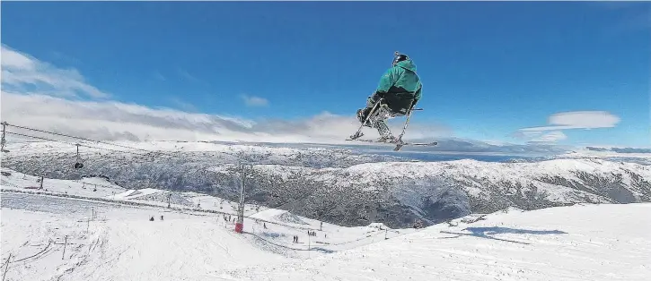  ?? PHOTOS: SHANE BOULTON ACE ?? Flying . . . Bailley Unahi trains at Cardrona three times a week.