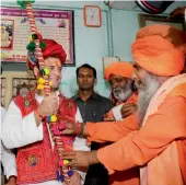  ??  ?? Congress vice-president Rahul Gandhi inside inside Lord Shiva temple at Thara in Gujarat on Sunday.—