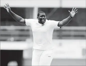  ??  ?? Off-spinner Rahkeem Cornwall moved his tally of wickets for the series to 20.