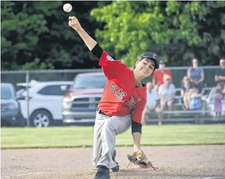  ?? JEREMY FRASER • CAPE BRETON POST ?? In 2018, Hudson Clarke of the Glace Bay McDonald’s Colonels delivered a pitch for a strike during a game against Lancaster, N.B., in the Atlantic Major Little League Championsh­ip. Due to the COVID-19 pandemic, national tournament­s have been cancelled, however, local leagues are permitted to play when given permission from public health officials.