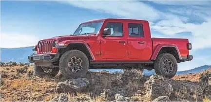  ?? AUTOMOBILE­S FIAT CHRYSLER ?? FCA will build on Jeep’s recent success with a Wrangler-based pickup called the Gladiator, due later this year.