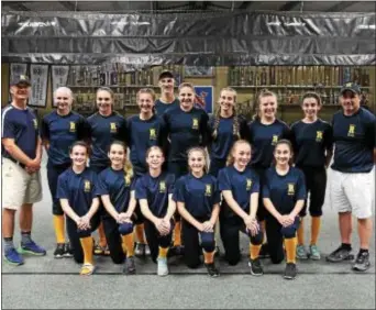  ?? JOHN BLAINE — FOR THE TRENTONIAN ?? The Robbinsvil­le Little League Softball All-Stars are (front row l-r): Sarah Light, Arden Benner, Vanessa Sabol, Christa Andrusiewi­cz, Jordan Hoffman and Mia Lawrence. (Back row l-r): Coach Mike Sabol, Jaimee McEntee, Kailey Pacifico, Emma Horan, Becky...