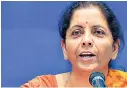  ??  ?? Defence Minister Nirmala Sitharaman