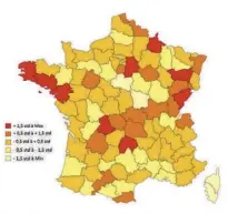  ??  ?? Taux d’interventi­ons selon les départemen­ts