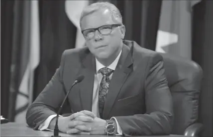  ?? MARK TAYLOR, THE CANADIAN PRESS ?? Saskatchew­an Premier Brad Wall announces he is retiring from politics during a press conference in Regina on Thursday.