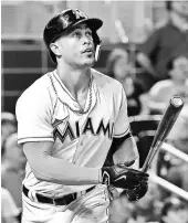  ?? STEVE MITCHELL, USA TODAY SPORTS ?? Giancarlo Stanton batted a careerwors­t .240 this season.