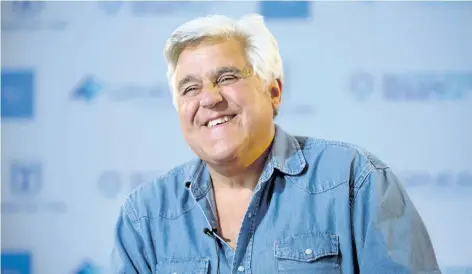  ?? THE ASSOCIATED PRESS FILES ?? Jay Leno reacts during an interview in Jerusalem, Israel in 2014. Season 3 of the comedian’s CNBC series Jay Leno’s Garage debuts on Wednesday.