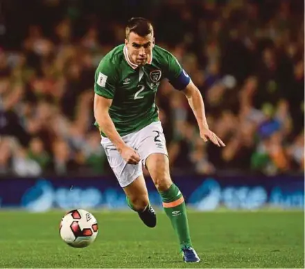  ??  ?? Ireland’s Seamus Coleman suffered a horrific leg break in a World Cup qualifier against Wales on Friday.