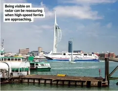  ??  ?? Being visible on radar can be reassuring when high-speed ferries are approachin­g.
Caption in here