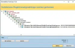  ??  ?? Das Programm findet zum Beispiel Einträge in der Registry, die bei der Deinstalla­tion nicht entfernt wurden, und entfernt diese auf Knopfdruck.