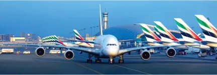  ??  ?? Emirates airline now only operates a fleet of Airbus A380s and Boeing 777s with an average fleet age of just 5.3 years, well below the industry average.