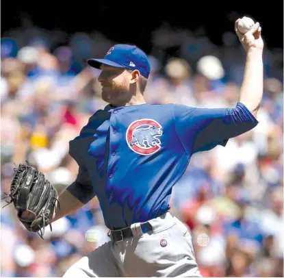  ?? DYLAN BUELL/ GETTY IMAGES ?? The Cubs’ Mike Montgomery yielded one run in six innings but took the loss Wednesday against the Brewers.