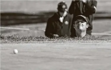  ?? Gregory Bull / Associated Press ?? Patrick Reed’s actions following an embedded ball during the Farmer’s Insurance Open raised questions in a sport that relies on self-policing. Reed had a four-shot lead at the time and went on to win the tournament.