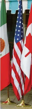  ?? Foto: dpa ?? Mexiko und die USA sind sich einig. Jetzt fehlt noch die Flagge Kanadas.