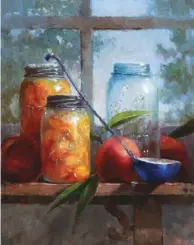  ??  ?? Kathy Tate, Canning Peaches, oil, 14 x 11"