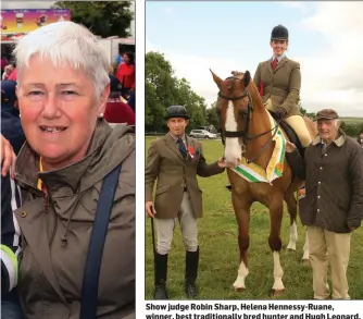  ??  ?? PERSON UNDER 16 Show judge Robin Sharp, Helena Hennessy-Ruane, winner, best traditiona­lly bred hunter and Hugh Leonard, Traditiona­l Irish Horse Associatio­n chairman.
FEMALE BEST 6 HOMEMADE BISCUITS BEST LEMON DRIZZLE CAKE 2lb tin BEST 6 DECORATED...
